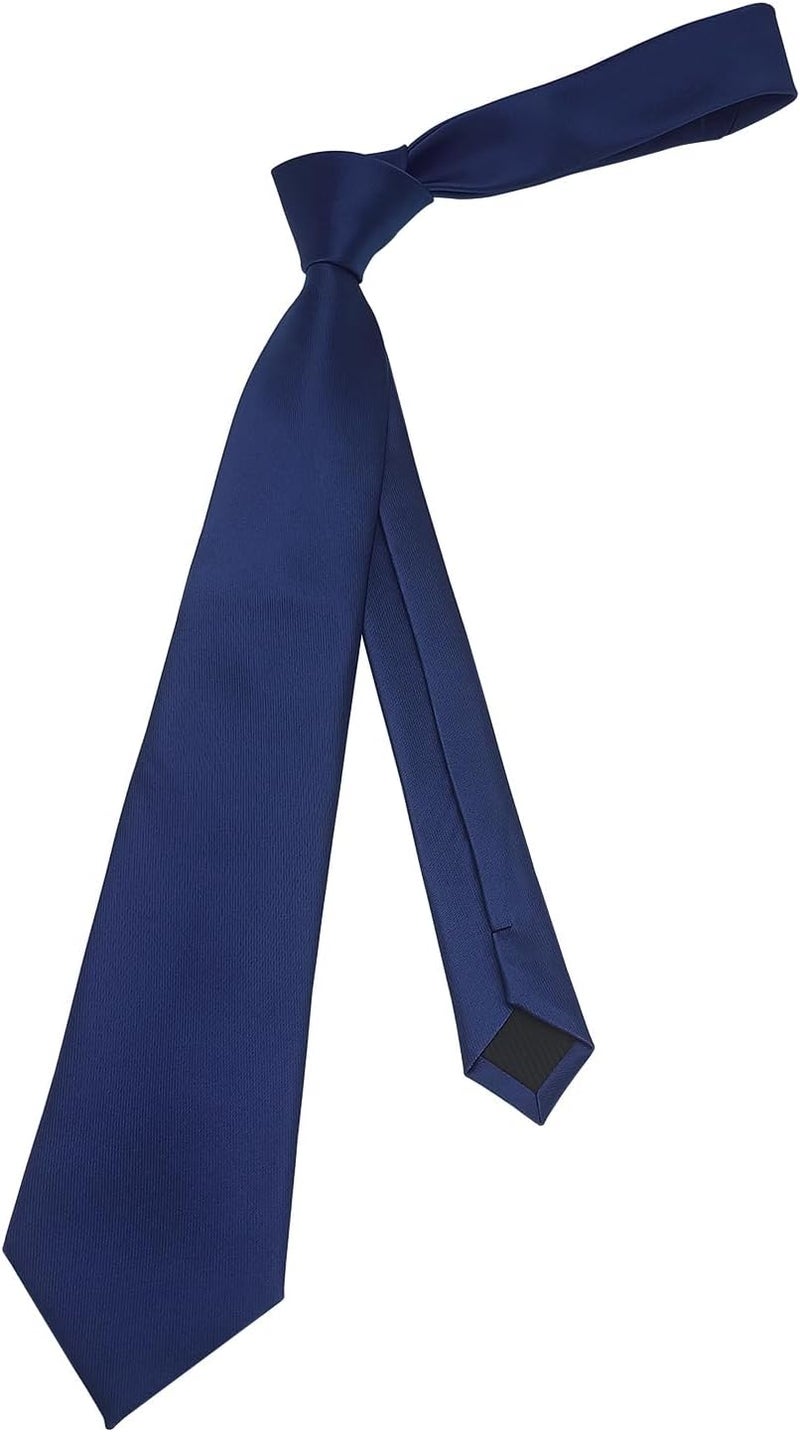 Murong Men's Ties Solid Color Pure Polyester Plain Fine Stripes Necktie Ties For Men - Image 3